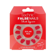 Technic Cosmetics - Unhas postiças False Nails Short Square - Solar Red
