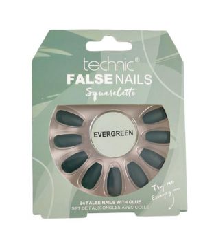 Technic Cosmetics - Unhas Falsas False Nails Squareletto - Evergreen