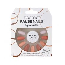 Technic Cosmetics - Unhas Falsas False Nails Squareletto - Mocha Latte