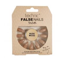 Technic Cosmetics - Unhas Falsas False Nails Stiletto - Nude Mood