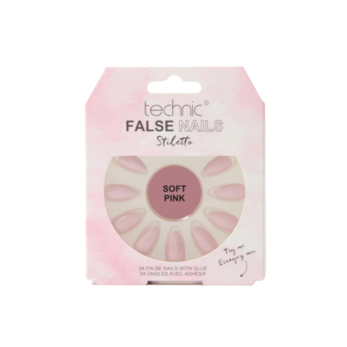 Technic Cosmetics - Unhas Postiças False Nails Stiletto - Soft Pink