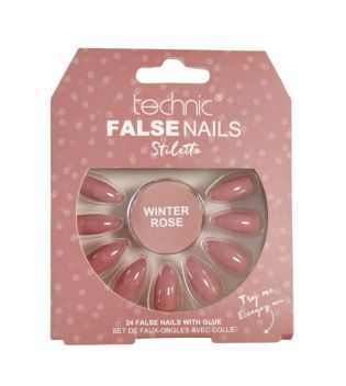 Technic Cosmetics - Unhas Falsas False Nails Stiletto - Winter Rose