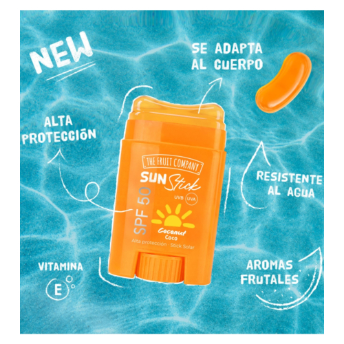 The Fruit Company - Protetor solar em bastão FPS 50 - Coco
