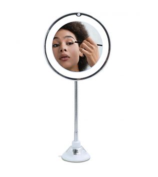 Thulos - Espelho de maquiagem 360° com iluminação LED TH-BY07
