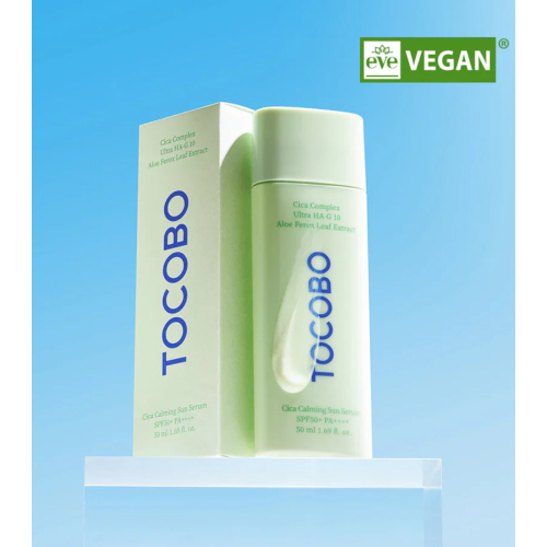 Tocobo - *Cica Calming* - Formato de sérum protetor solar facial SPF50 PA++++ - Pele sensível