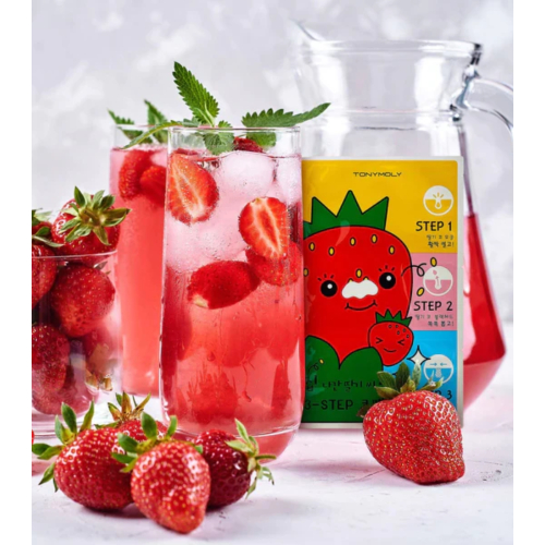 Tonymoly - Pacote de 3 adesivos para nariz Runaway Strawberry Seeds
