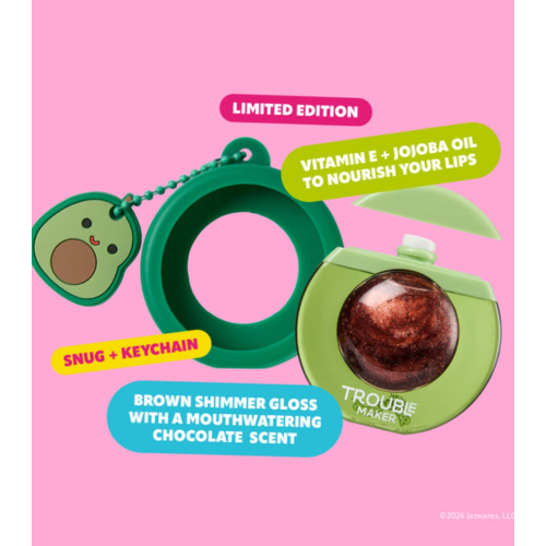 Trouble Maker - *Squishmallows* - Brilho labial Bubble - Austin the Avocado