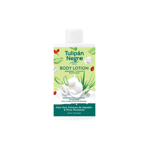 Tulipán Negro - Loção Corporal - Aloe Vera, Extrato de Algodão e Rosa Mosqueta