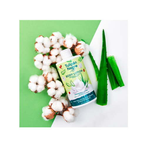 Tulipán Negro - Loção Corporal - Aloe Vera, Extrato de Algodão e Rosa Mosqueta