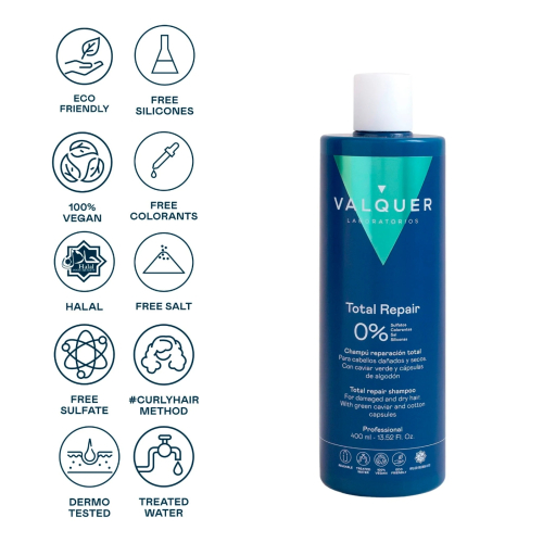Valquer - Champô sem Sulfatos e sem Silicones Reparação total 400ml