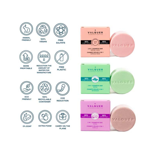 Valquer - Shampoo e Condicionador 2 em 1 Sólido - Reparação