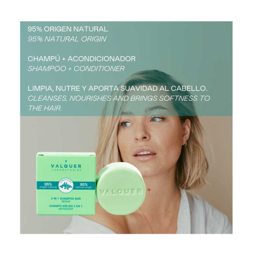 Valquer - Shampoo e Condicionador 2 em 1 Sólido - Reparação