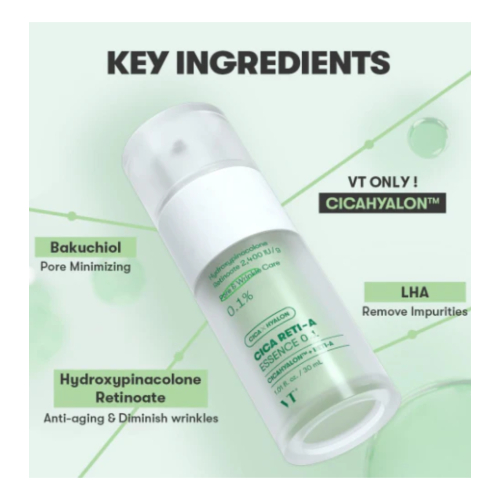 VT Cosmetics - Essência facial refina os poros CICA Reti-A 0.1