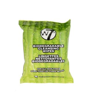W7 - Pacote de 2 x toalhetes de maquiagem biodegradáveis