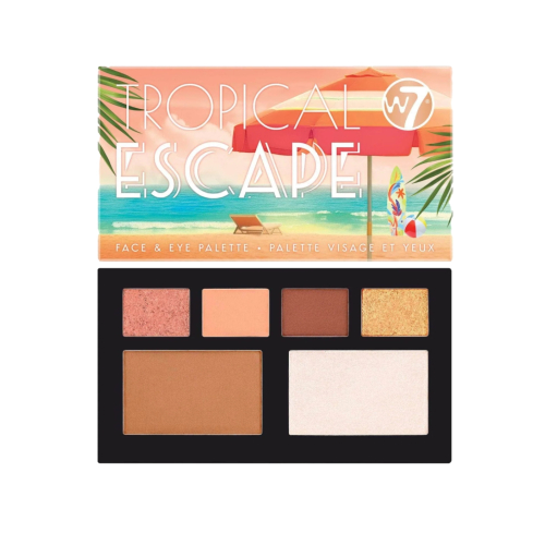 W7 - Paleta de Sombras e Rosto Tropical Escape - Claro-Médio