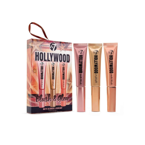 W7 - Conjunto de blush e iluminador Hollywood Blush & Glow