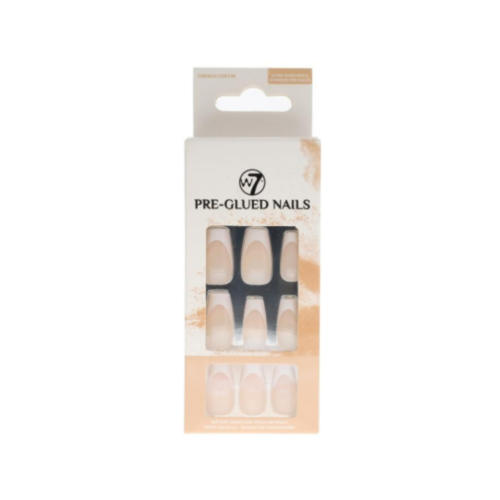 W7 - Unhas postiças Pre-Glued Nails - French Coffin