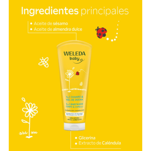 Weleda - Lavagem shampoo e corpo Baby - Calêndula