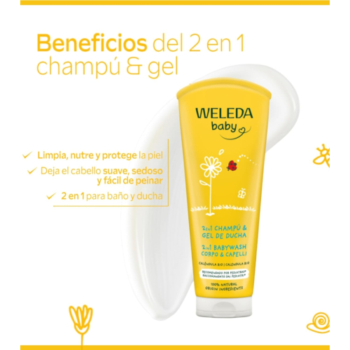 Weleda - Lavagem shampoo e corpo Baby - Calêndula