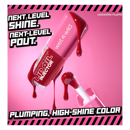 Wet n Wild - Óleo labial Lip oil Injector - Hottest Flame