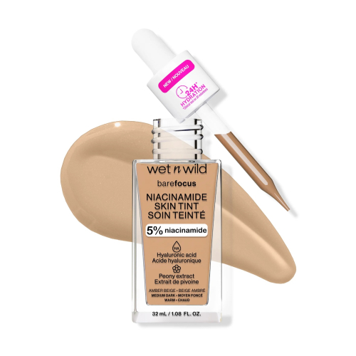 Wet N Wild - Base Bare Focus Niacinamide Skin Tint - Amber Beige