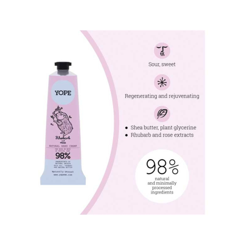 Yope - Creme para as Mãos com Ruibarbo e Rosa