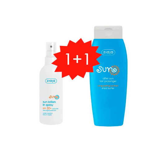 Ziaja - PROMO Conjunto de protetores solares hidratante em spray SPF50 + Protetor solar de bronceado após o sol