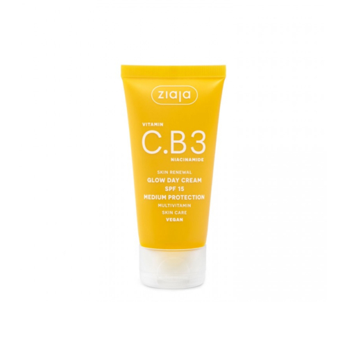 Ziaja - *Vitamin C.B3 Niacinamide* - Protetor solar facial Glow SPF15